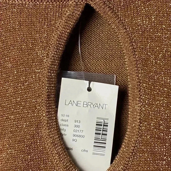 LANE BRYANT WO SIZE 26/28 BRONZE METALLIC HOLIDAY FORMALTOP TURTLENECK KEYHOLE - Picture 5 of 14